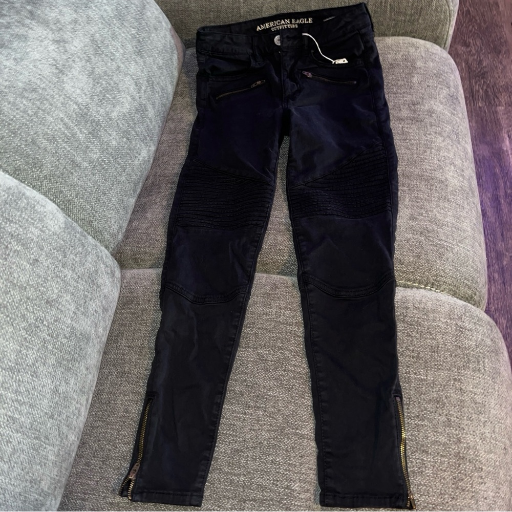 American Eagle 2 Jegging Black Super Super Stretch Denim Inseam 26.5